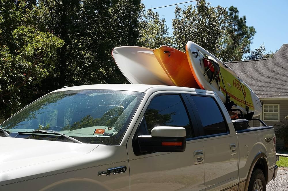 Kayaks In Truck Bed